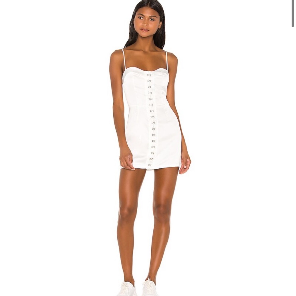 Superdown Normani Hook Mini Dress in White